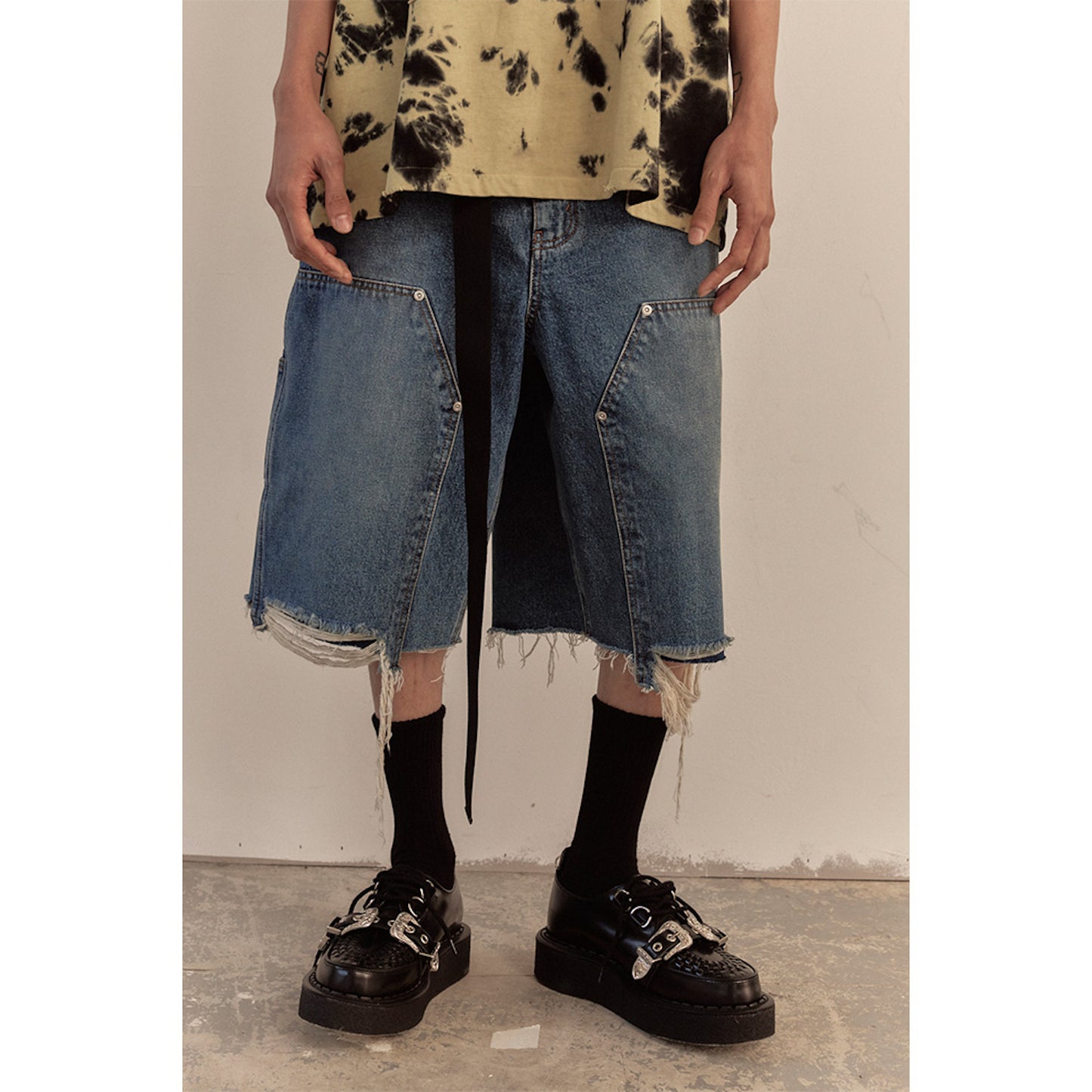 WORK HALF PANTS / BLUE