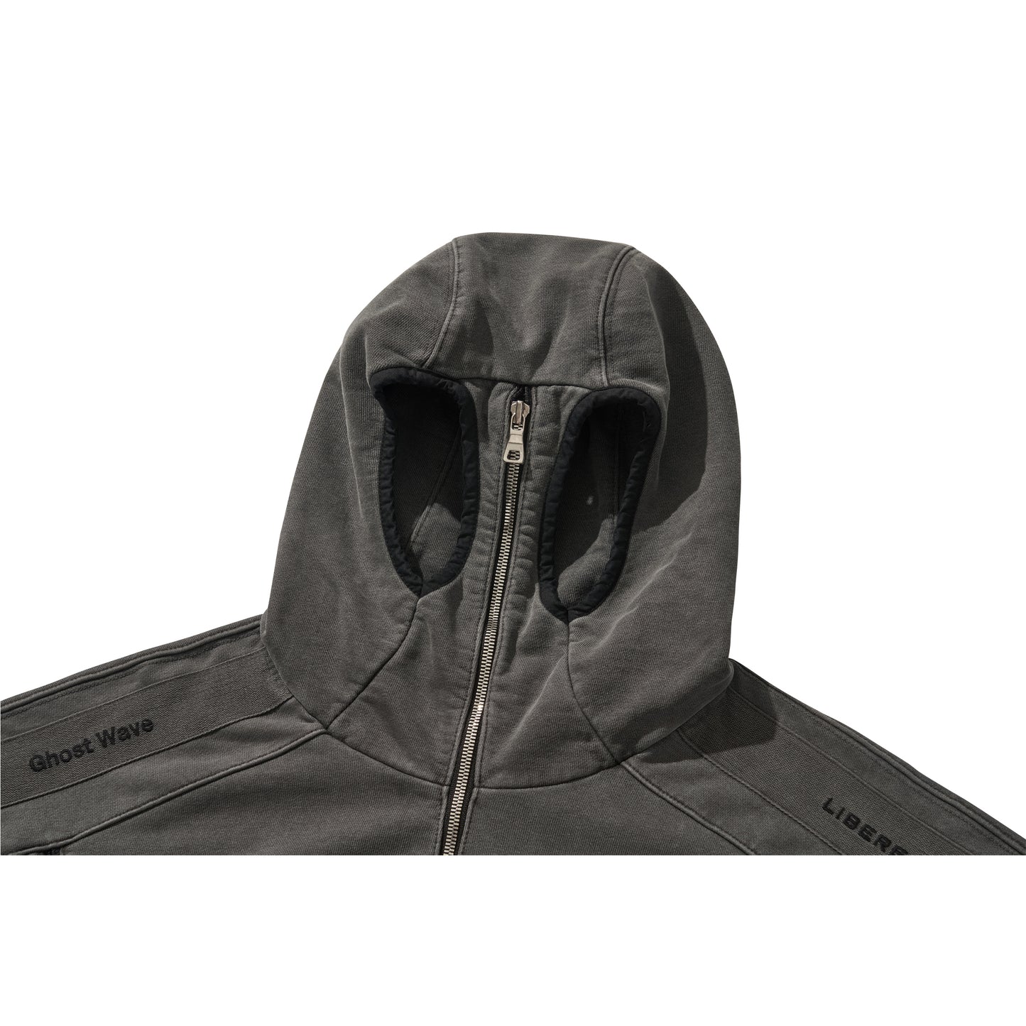 GHOST ZIP-UP HOODIE / BLACK
