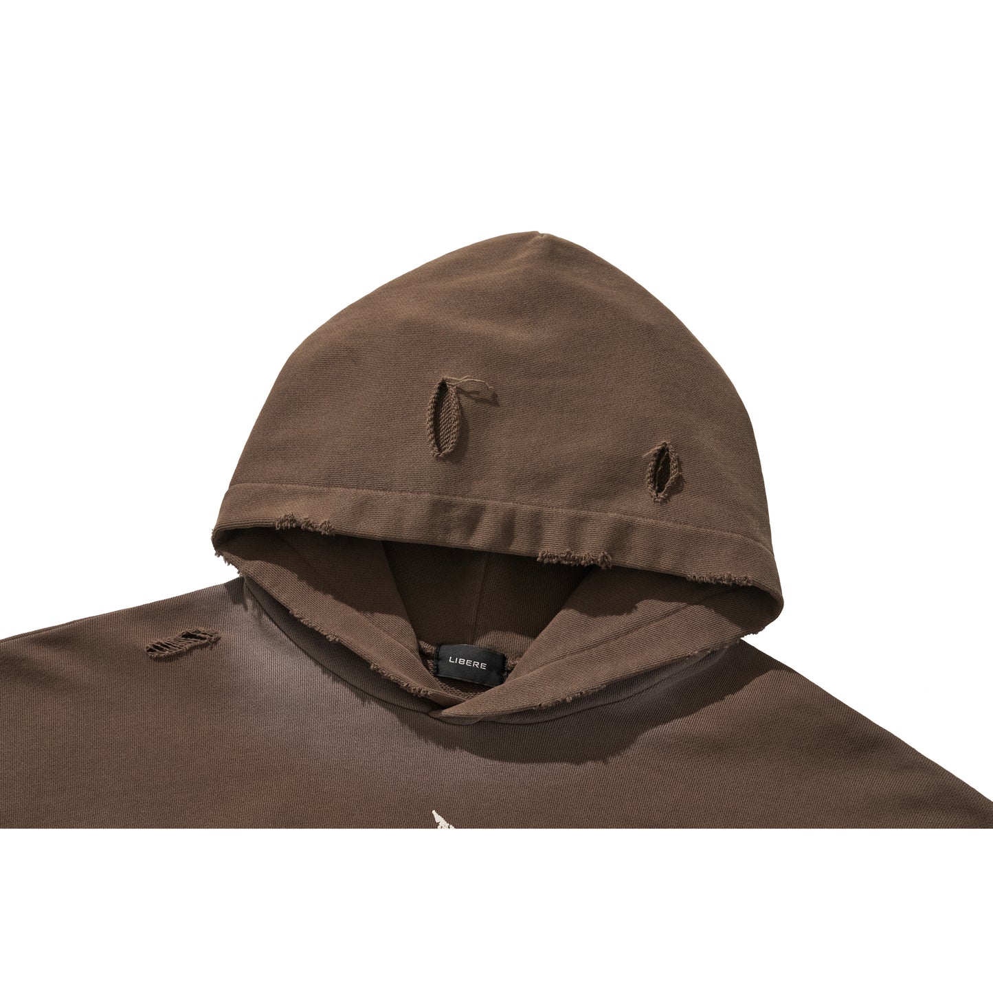 LOGO CROP HOODIE / BROWN
