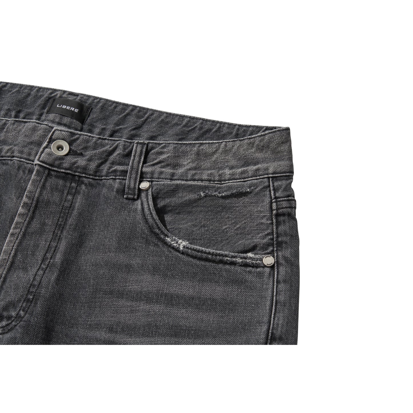 WASHED DENIM PANTS / BLACK