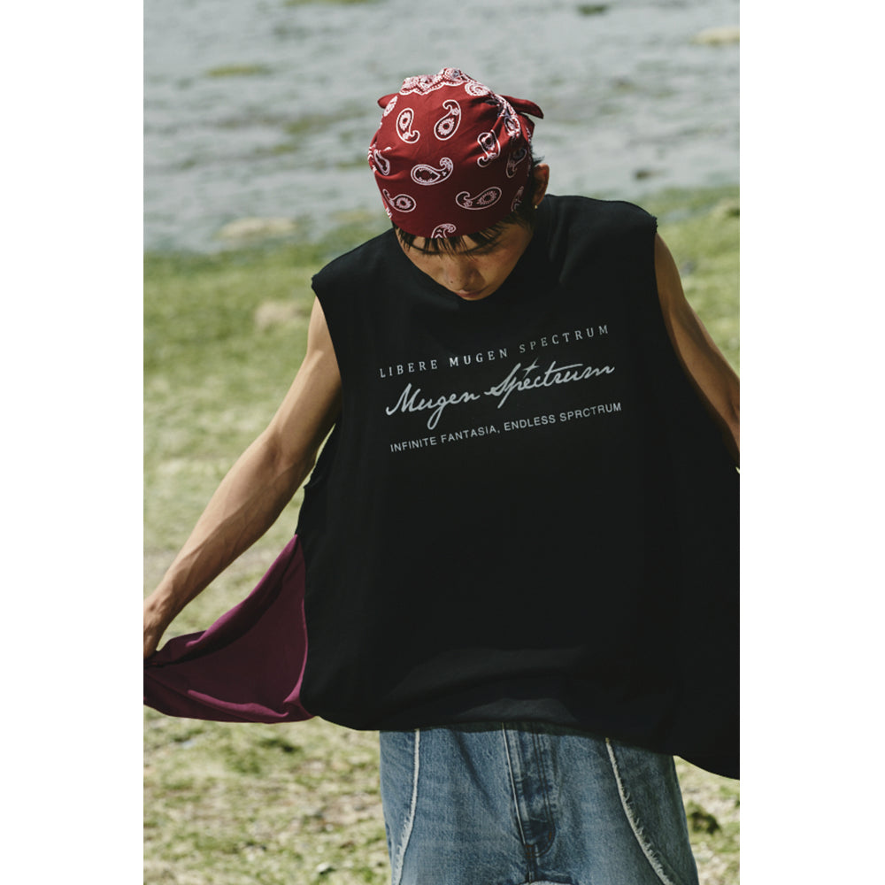 TRIBAL SLEEVELESS / BLACK