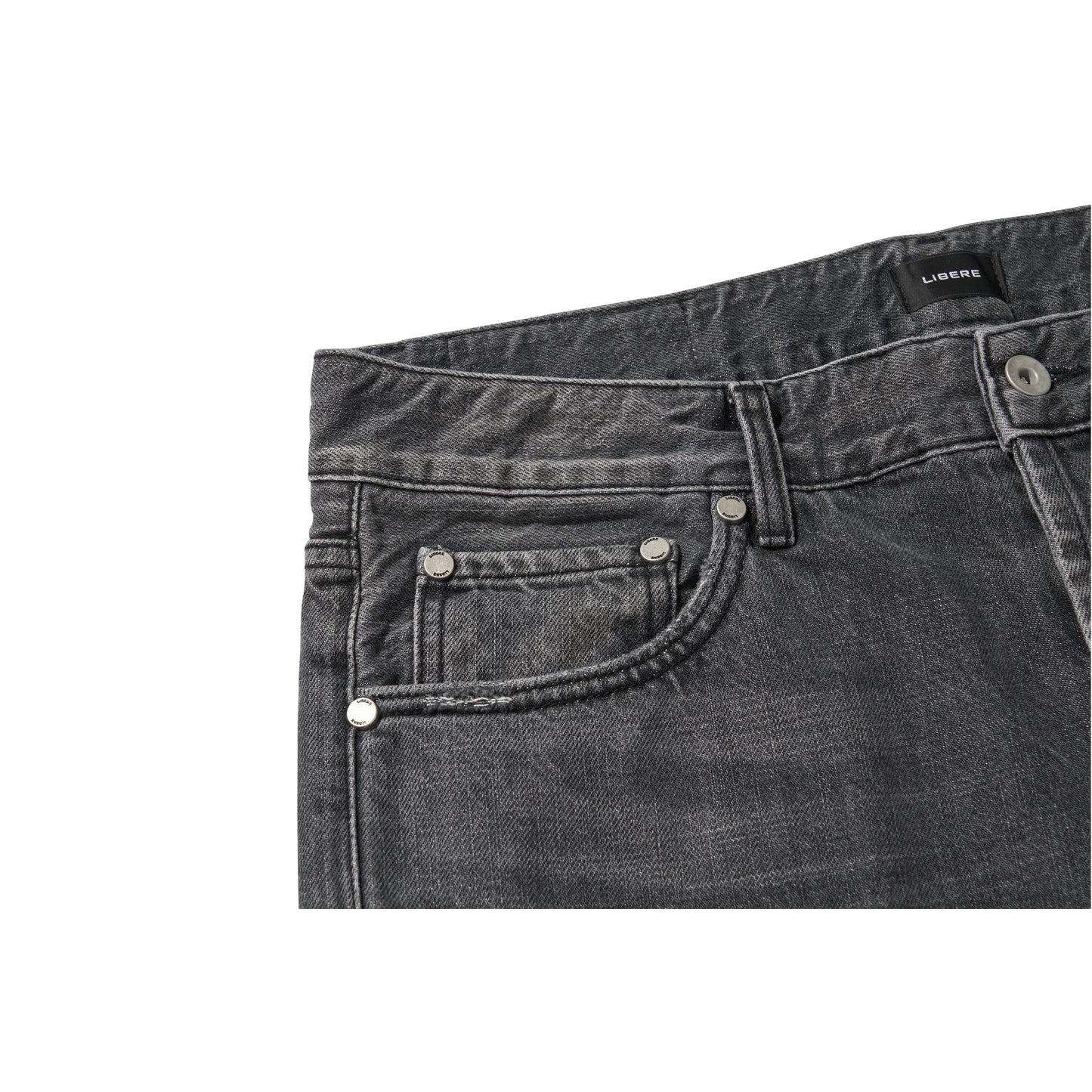 WASHED DENIM PANTS / BLACK
