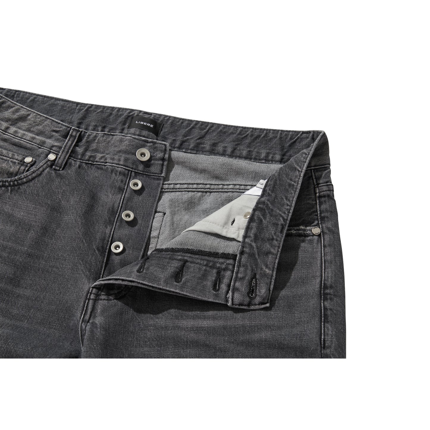 WASHED DENIM PANTS / BLACK