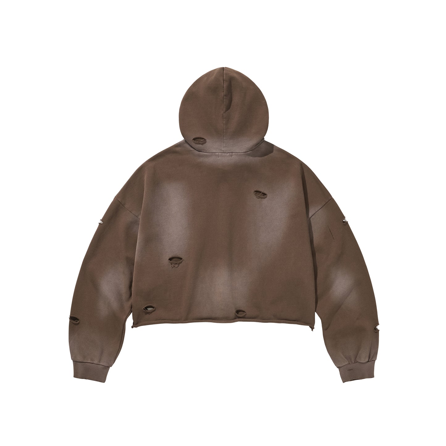 LOGO CROP HOODIE / BROWN