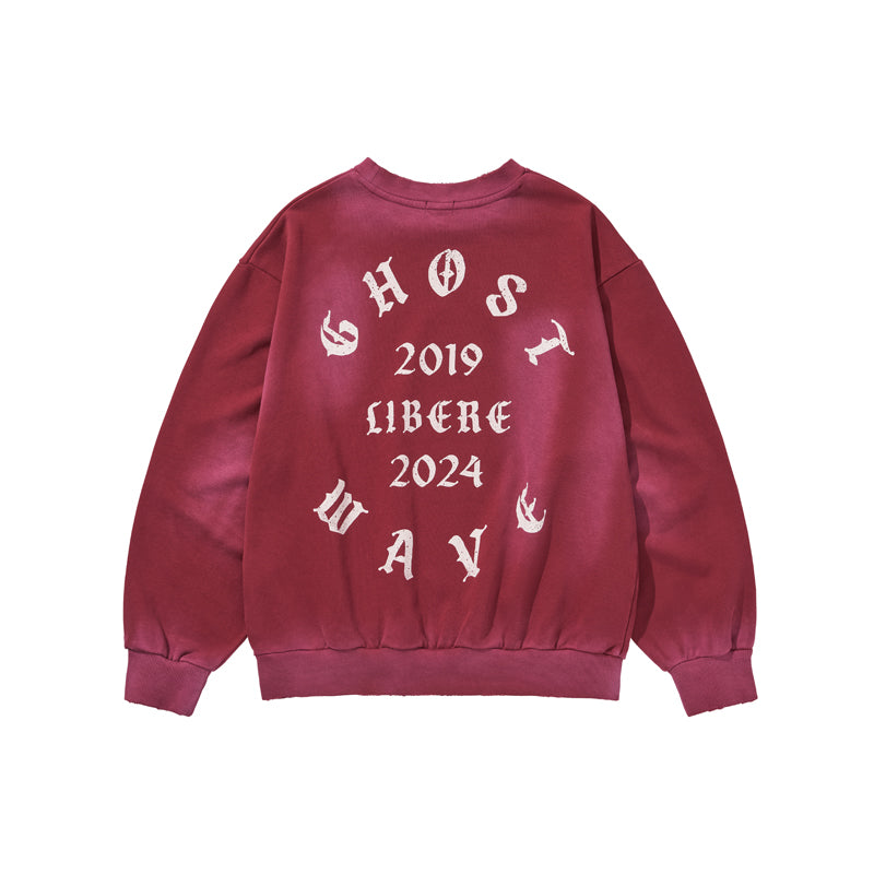 GOTHIC LOGO CREWNECK SWEAT / BURGUNDY