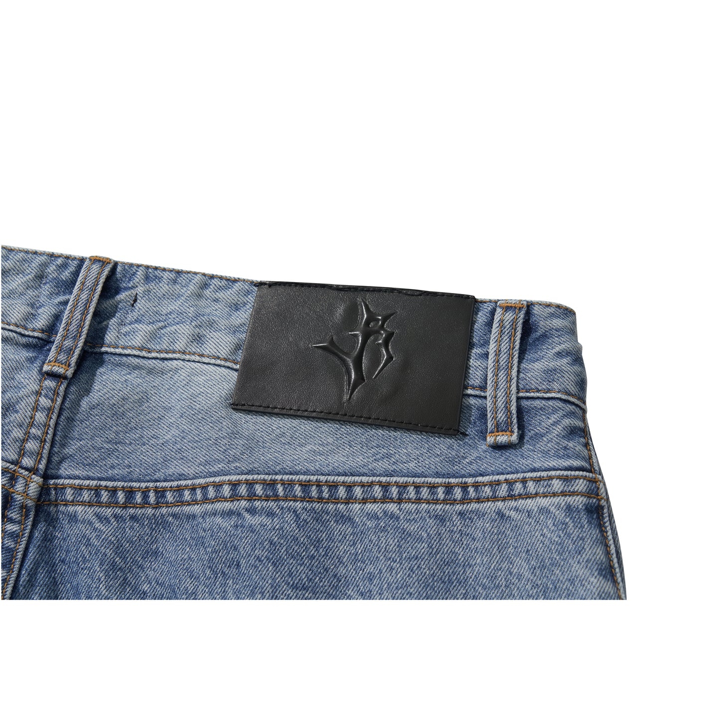 BLEACHED WIDE BAGGY PANTS / BLUE
