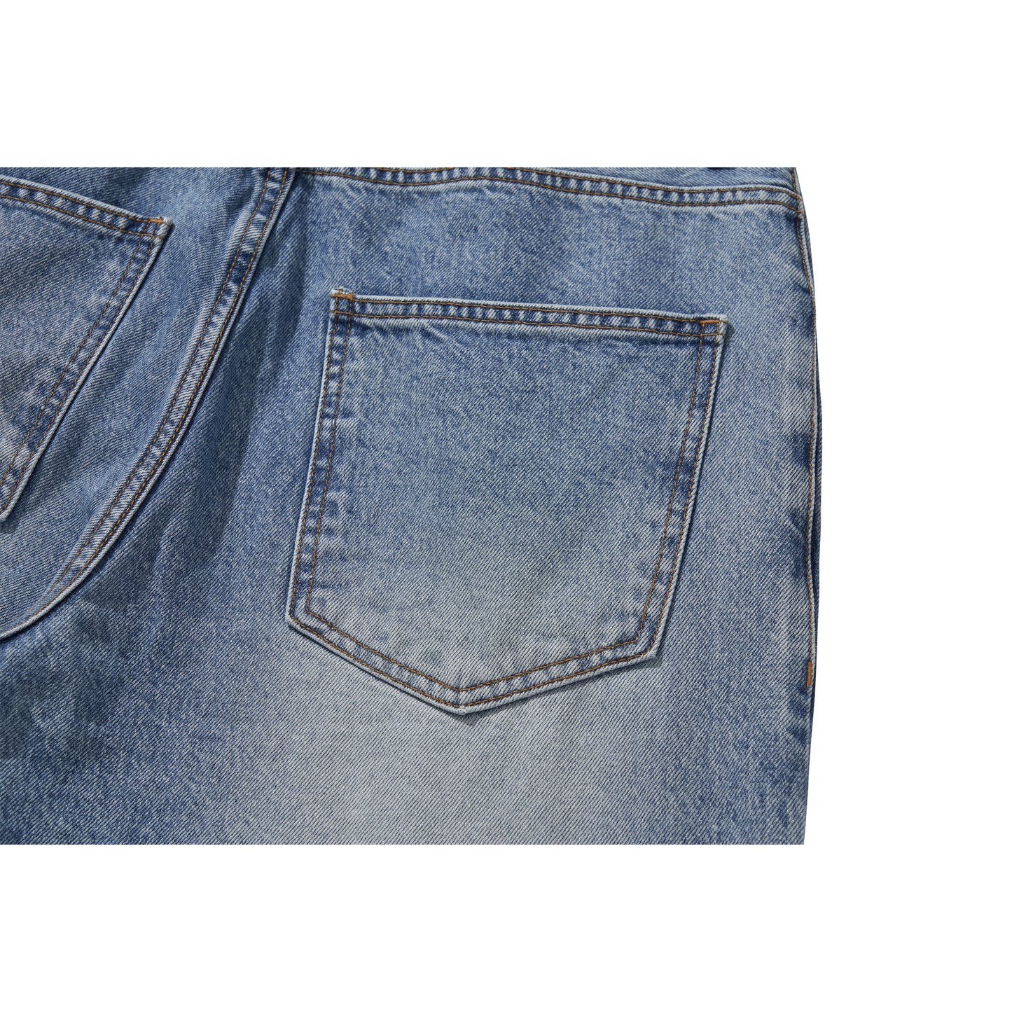 BLEACHED WIDE BAGGY PANTS / BLUE