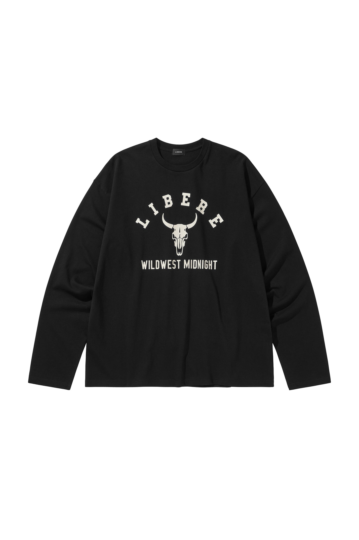 BISON BULL LONG SLEEVE T-SHIRTS / BLACK