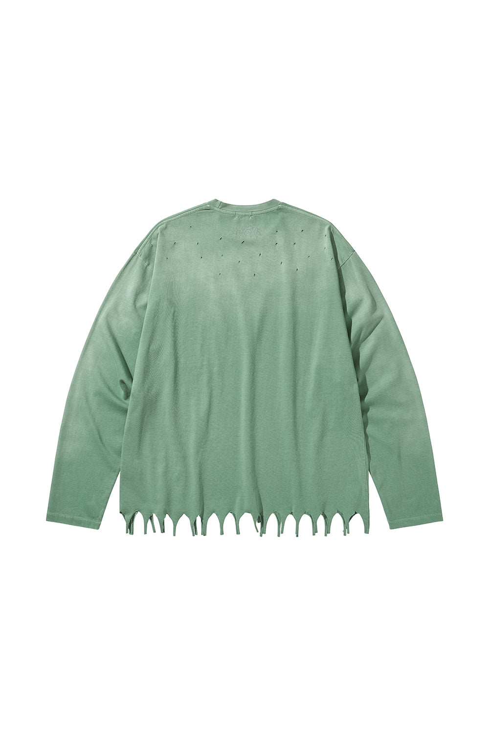 FRINGE LONG SLEEVE T-SHIRTS / GREEN