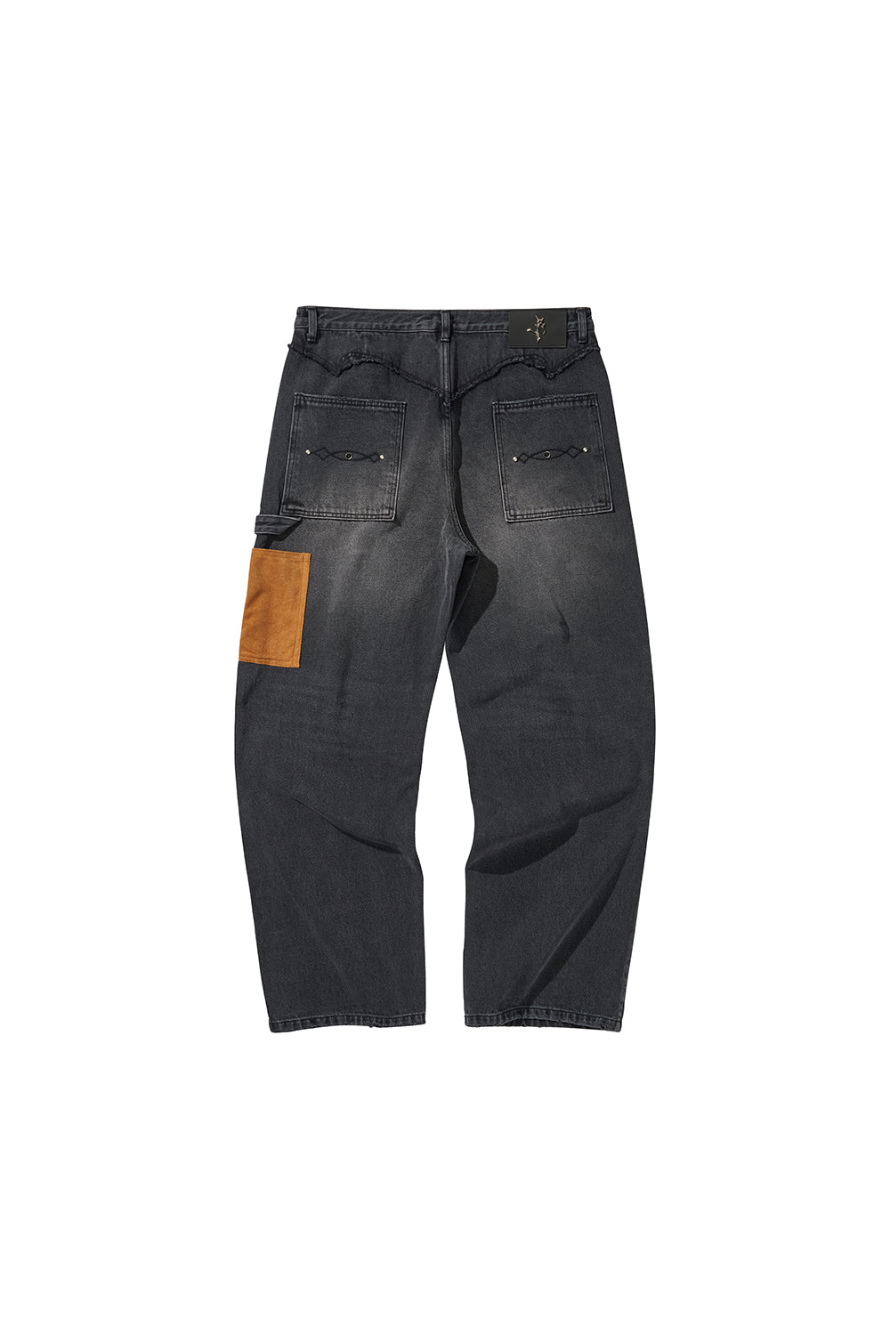 WESTERN DOUBLE KNEE DENIM PANTS / BLACK