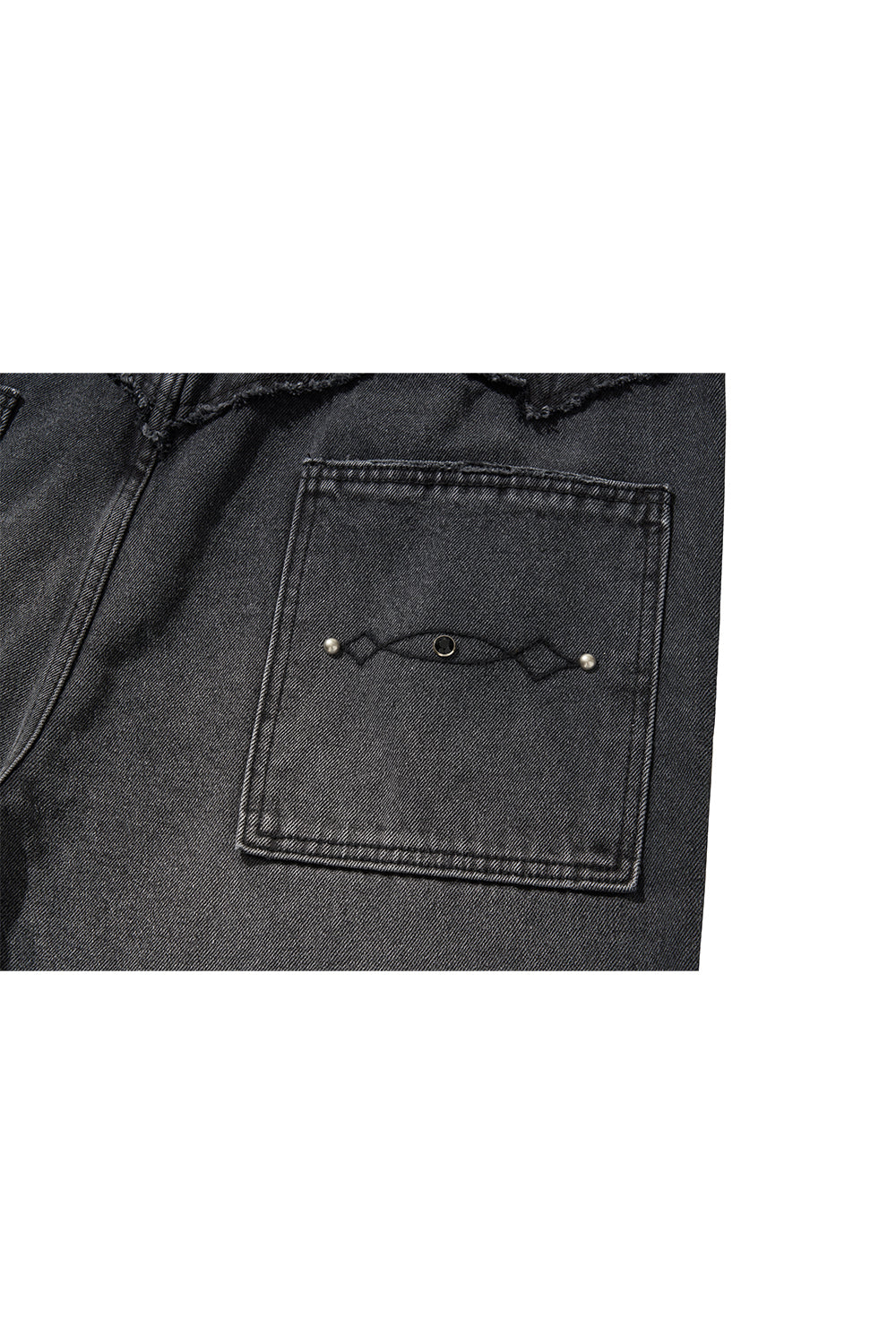 WESTERN DOUBLE KNEE DENIM PANTS / BLACK