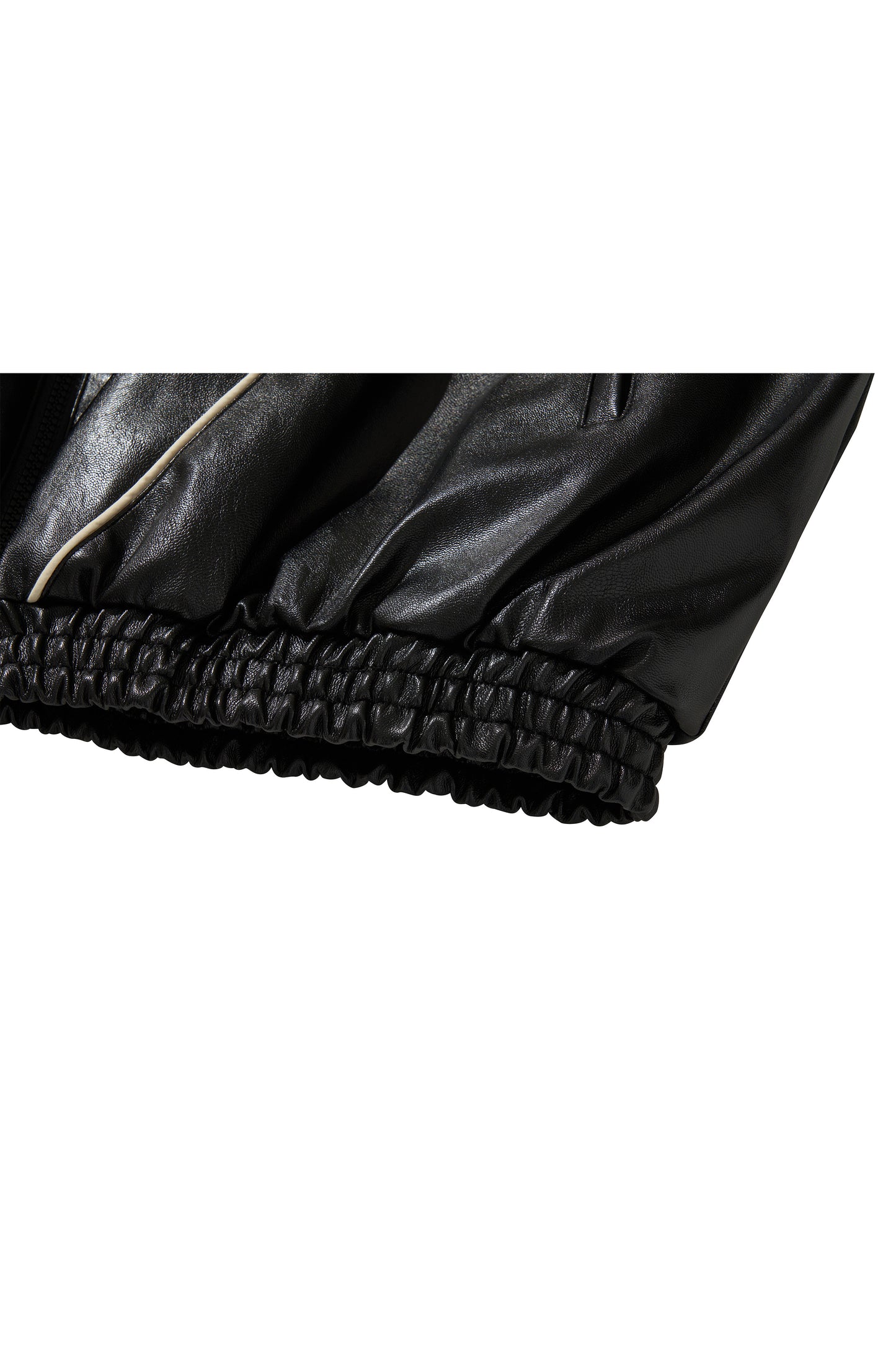 WESTERN FLAME LEATHER TRACK JACKET / BLACK