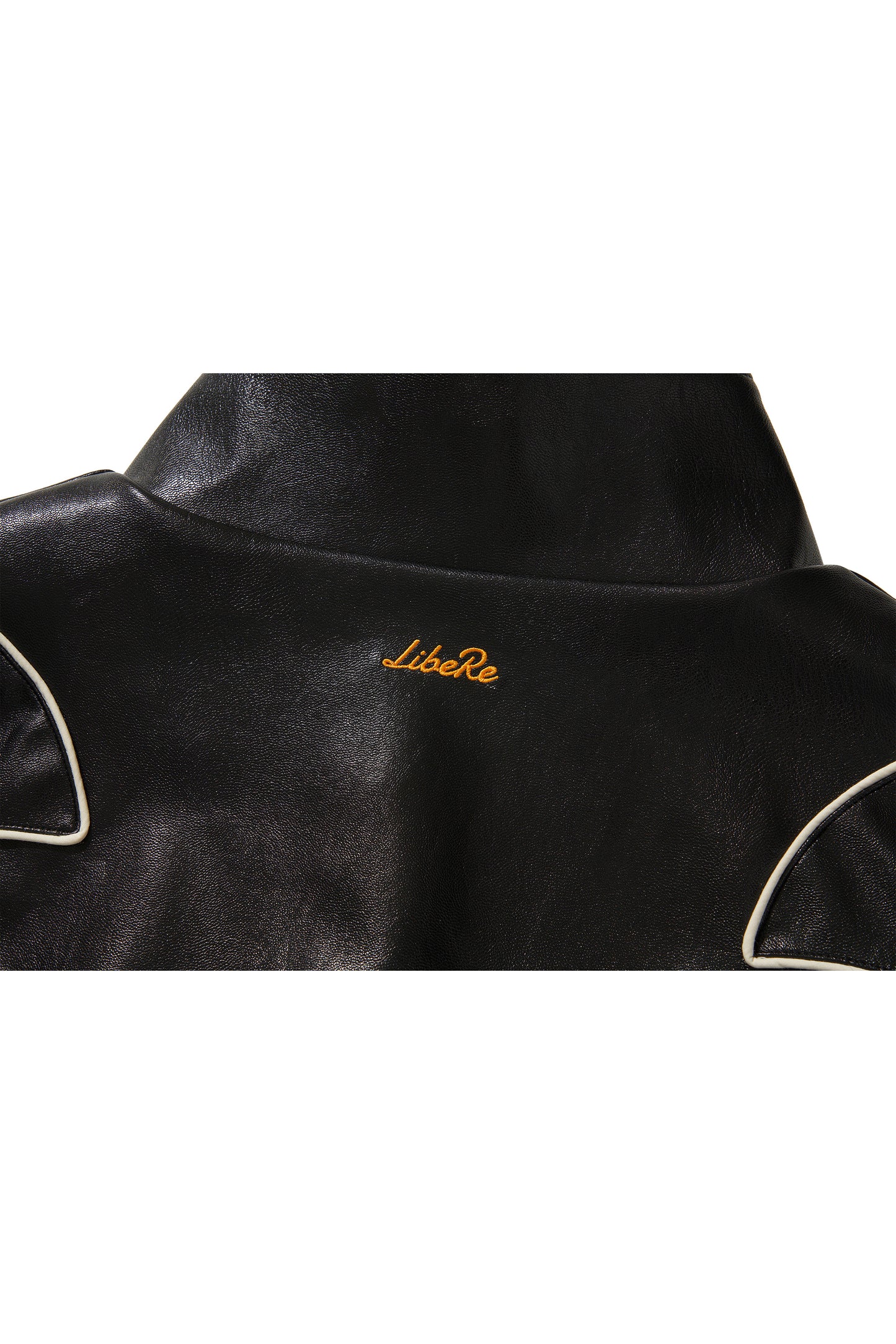 WESTERN FLAME LEATHER TRACK JACKET / BLACK