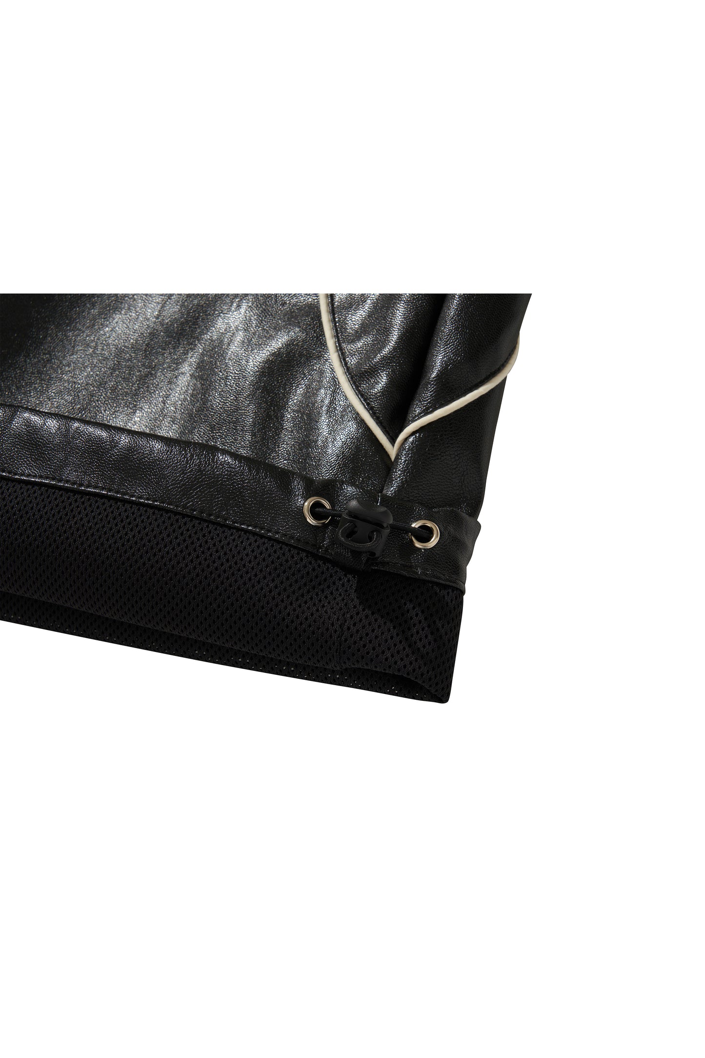 WESTERN FLAME LEATHER TRACK PANTS / BLACK