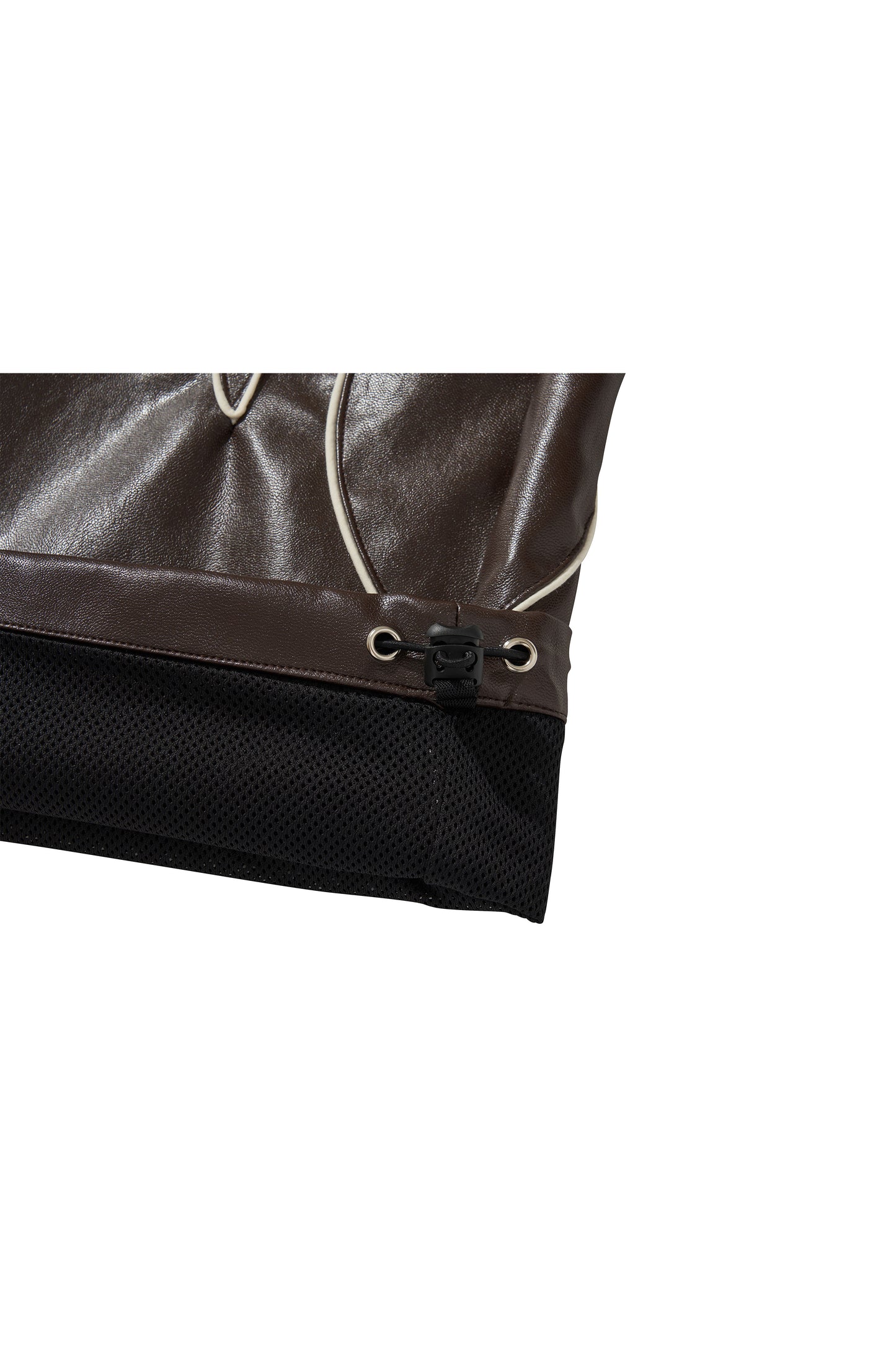 WESTERN FLAME LEATHER TRACK PANTS / BROWN