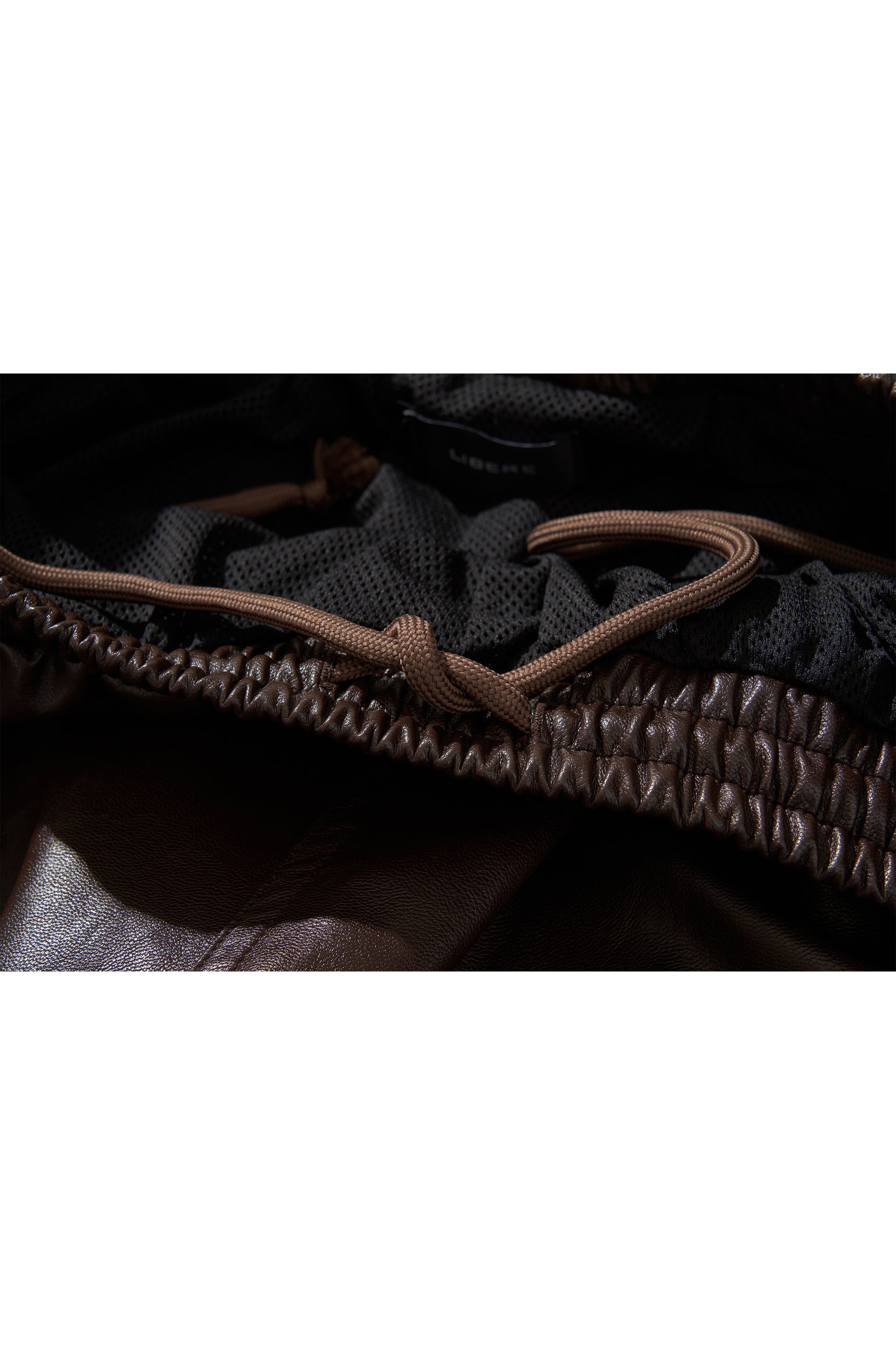 WESTERN FLAME LEATHER TRACK PANTS / BROWN