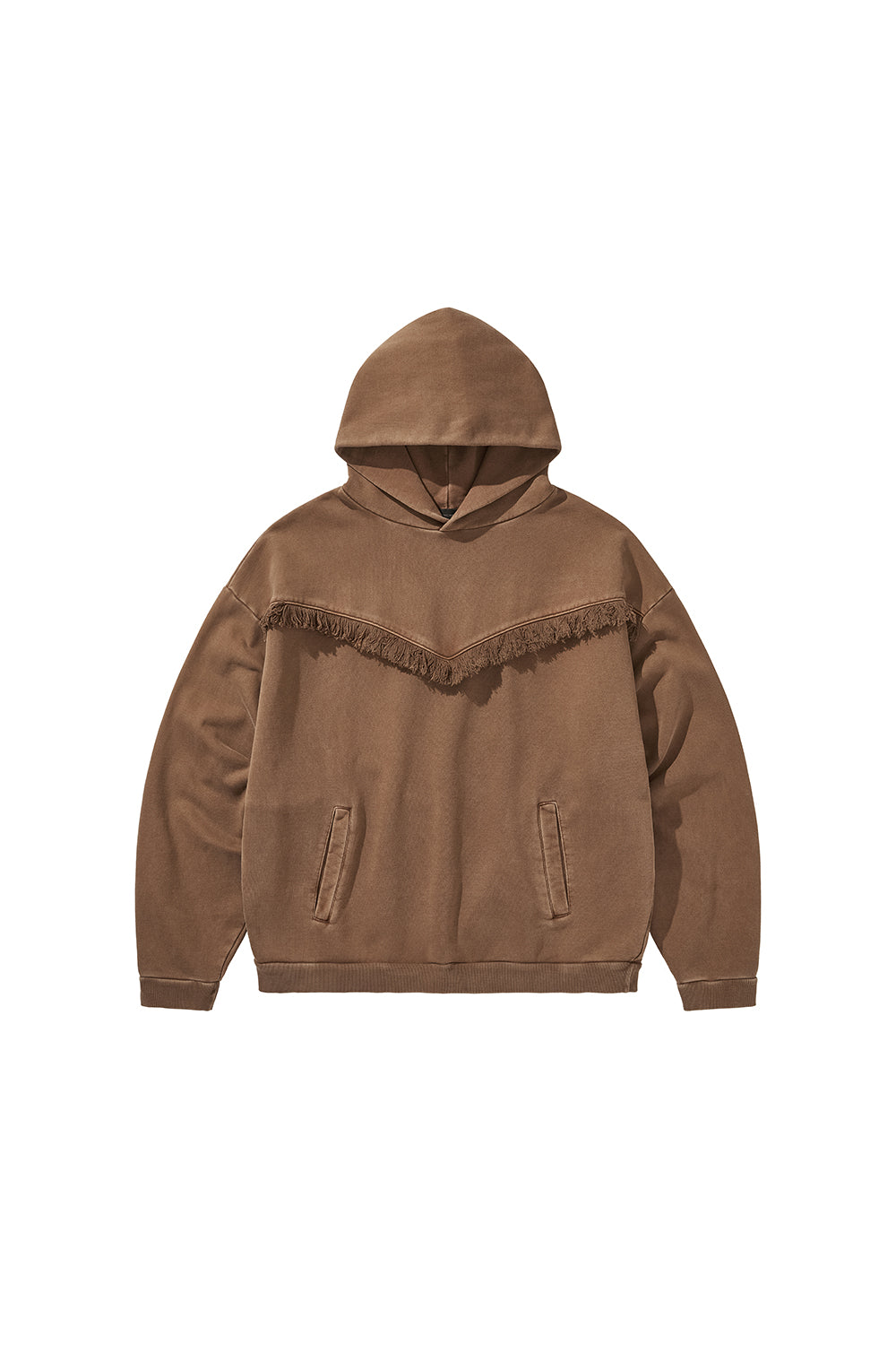 WESTERN FRINGE HOODIE / BROWN