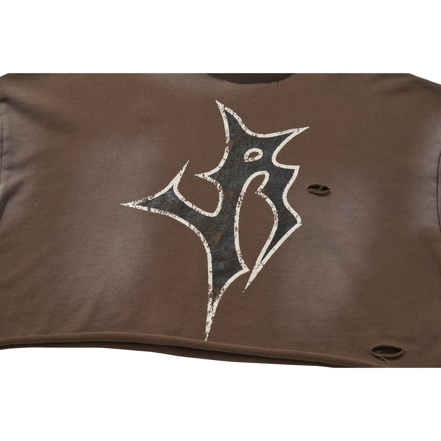LOGO CROP HOODIE / BROWN
