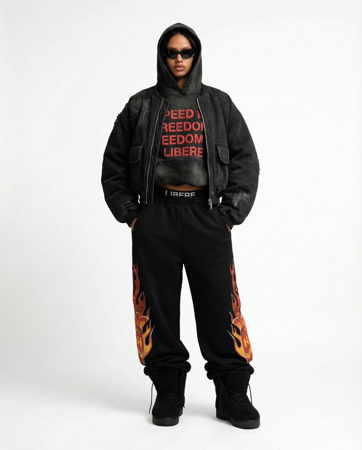 SIDE BLAZE SWEATPANTS / BLACK