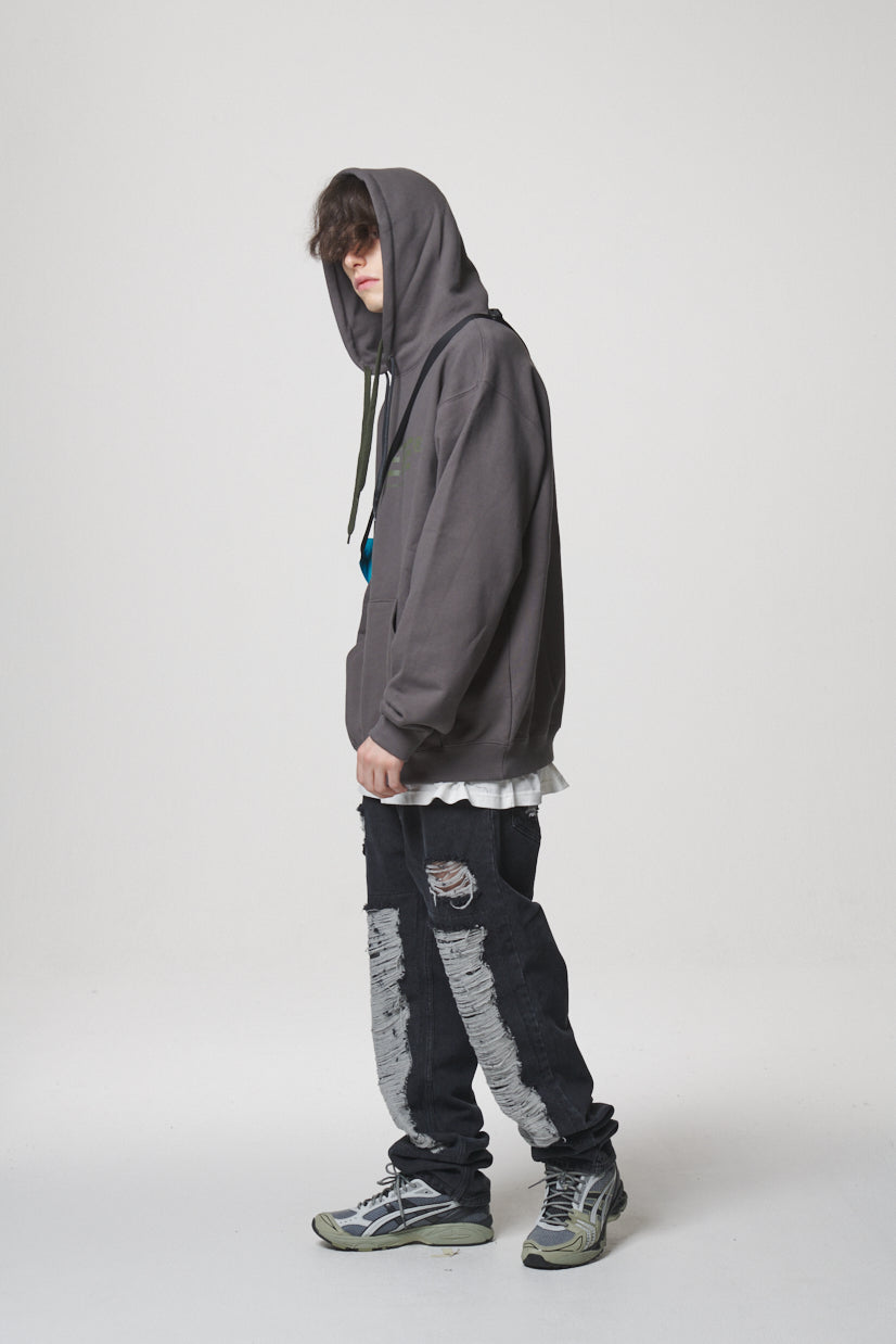 21 DAMAGE DENIM PANTS / BLACK