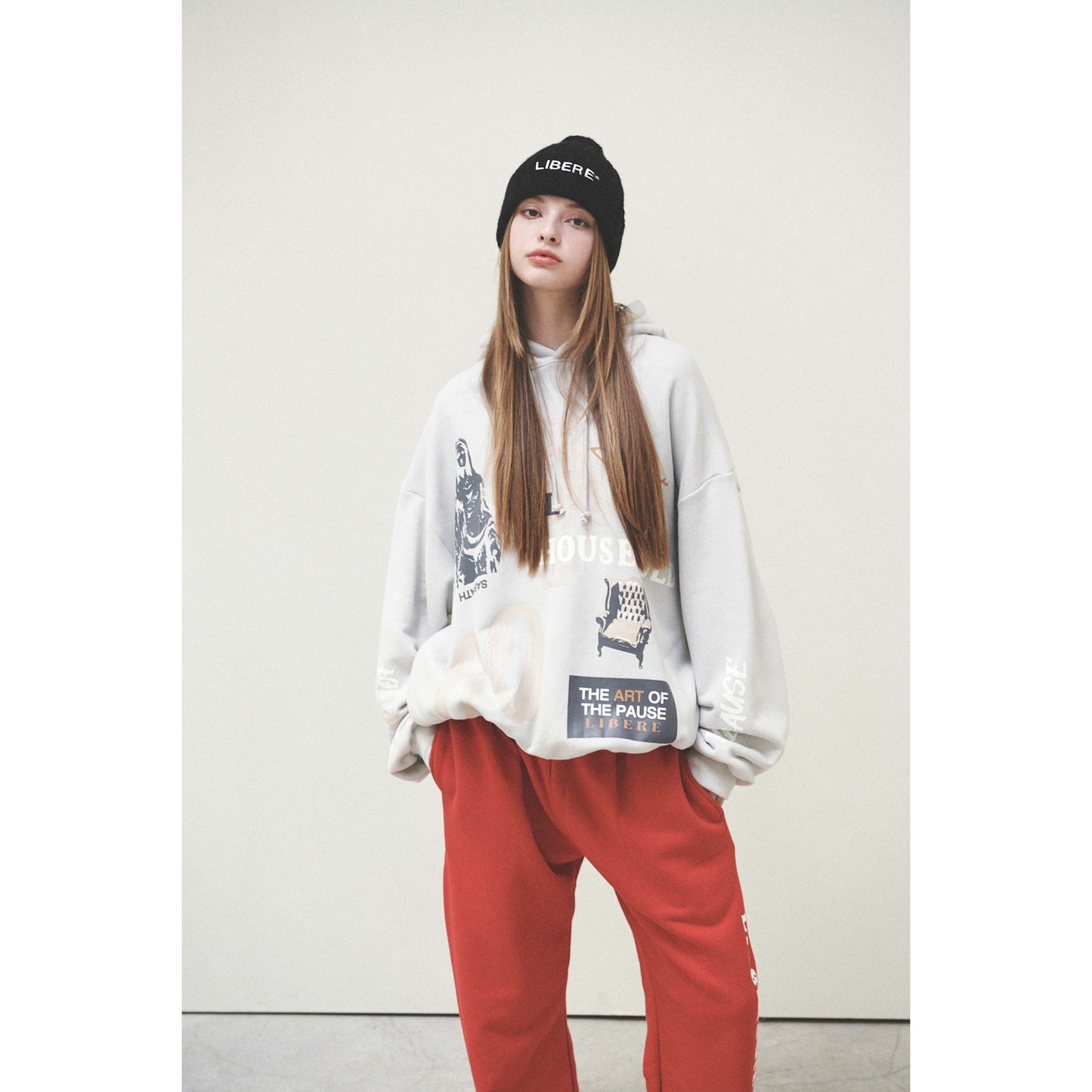 COLLAGE HOODIE / LIGHT GRAY