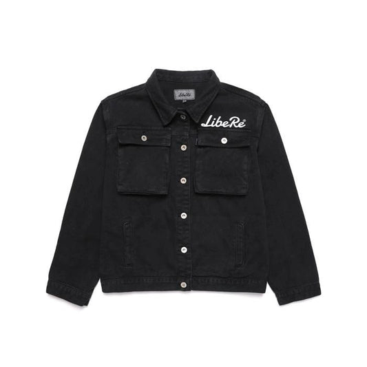 COLOR DENIM JACKET/BLACK