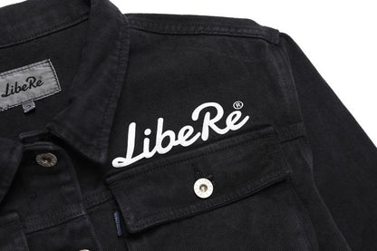 COLOR DENIM JACKET/BLACK