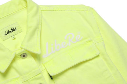 COLOR DENIM JACKET/LEMON