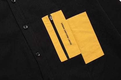 CROSS POCKET SHIRTS/BLACK