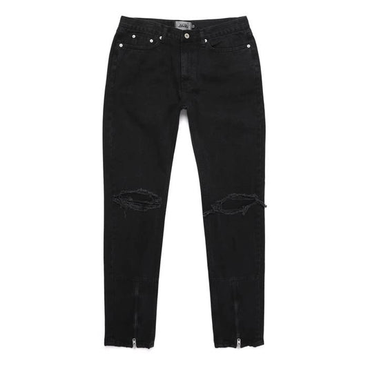COLOR ZIP DENIM/BLACK