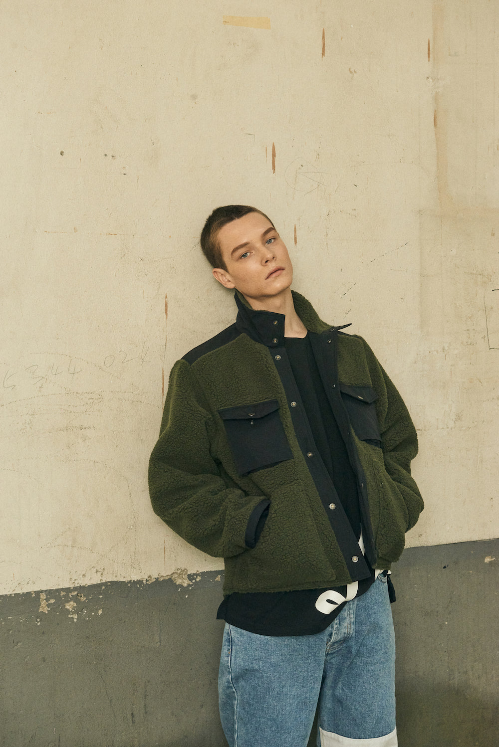 REVERSIBLE WORK JACKET/BLACK×KHAKI