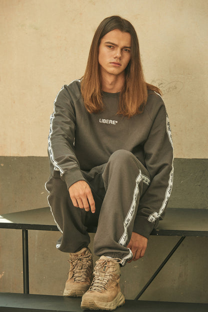 TAPE SWEAT PANTS/CHARCOAL