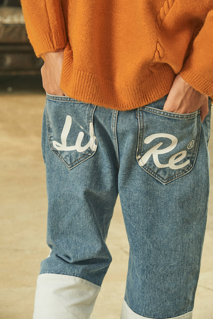 CUT CROP DENIM/LIGHT BLUE