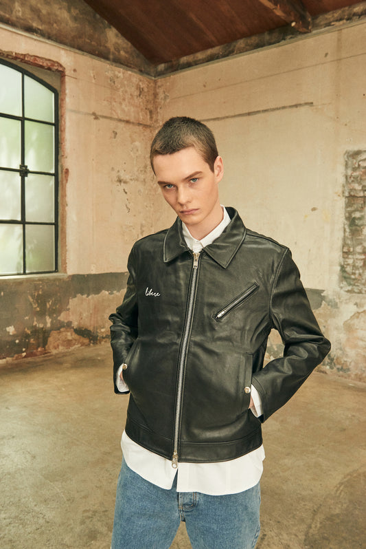 STANDARD LEATHER SINGLE RIDER JACKET/BLACK