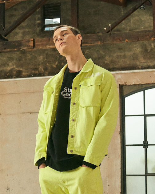 COLOR DENIM JACKET/LEMON