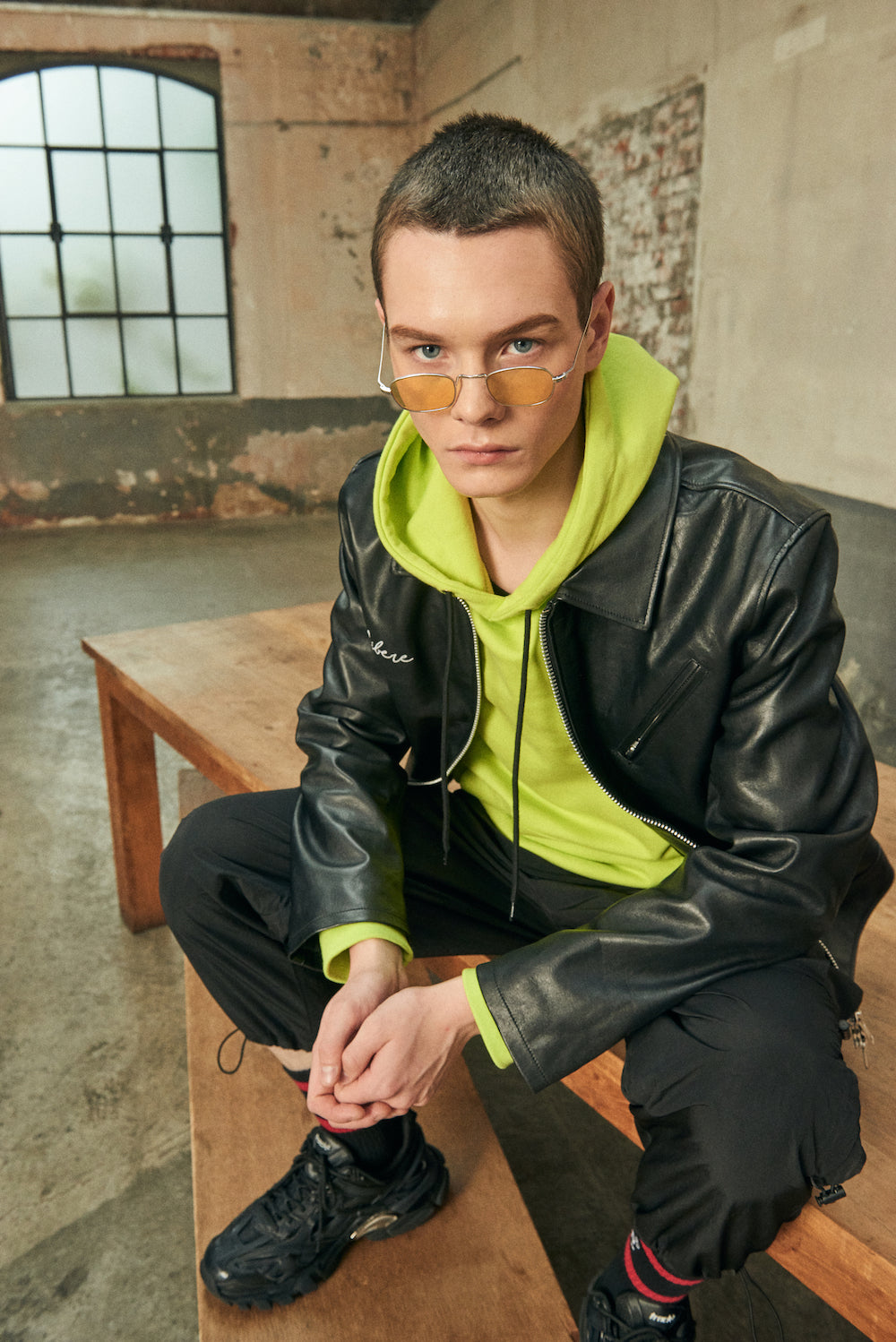 STANDARD LEATHER SINGLE RIDER JACKET/BLACK