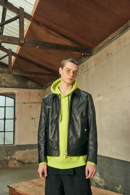 STANDARD LEATHER SINGLE RIDER JACKET/BLACK