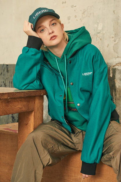LOGO REVERSIBLE JACKET/BLUE GREEN×BLACK