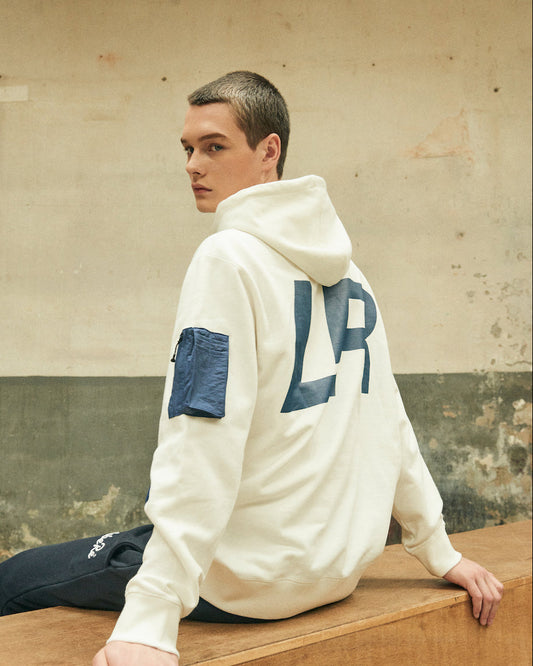 LR POCKET HOODIE/WHITE