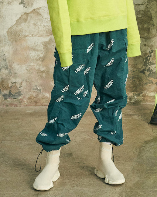 UTILITY CARGO PANTS/BLUE GREEN