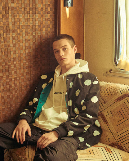 LOGO REVERSIBLE JACKET/BLUE GREEN×BLACK