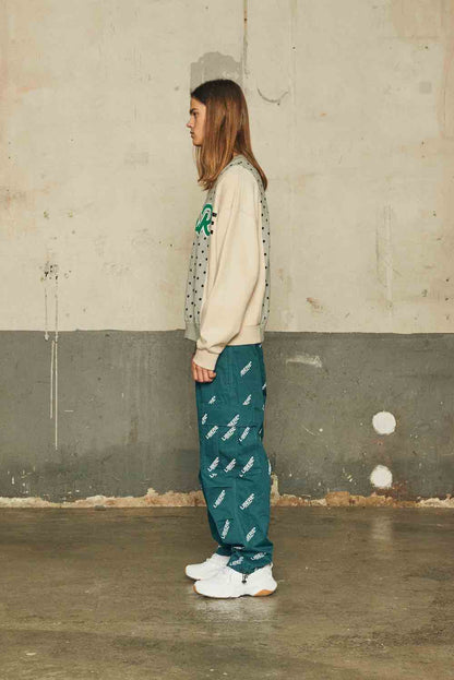 UTILITY CARGO PANTS/BLUE GREEN