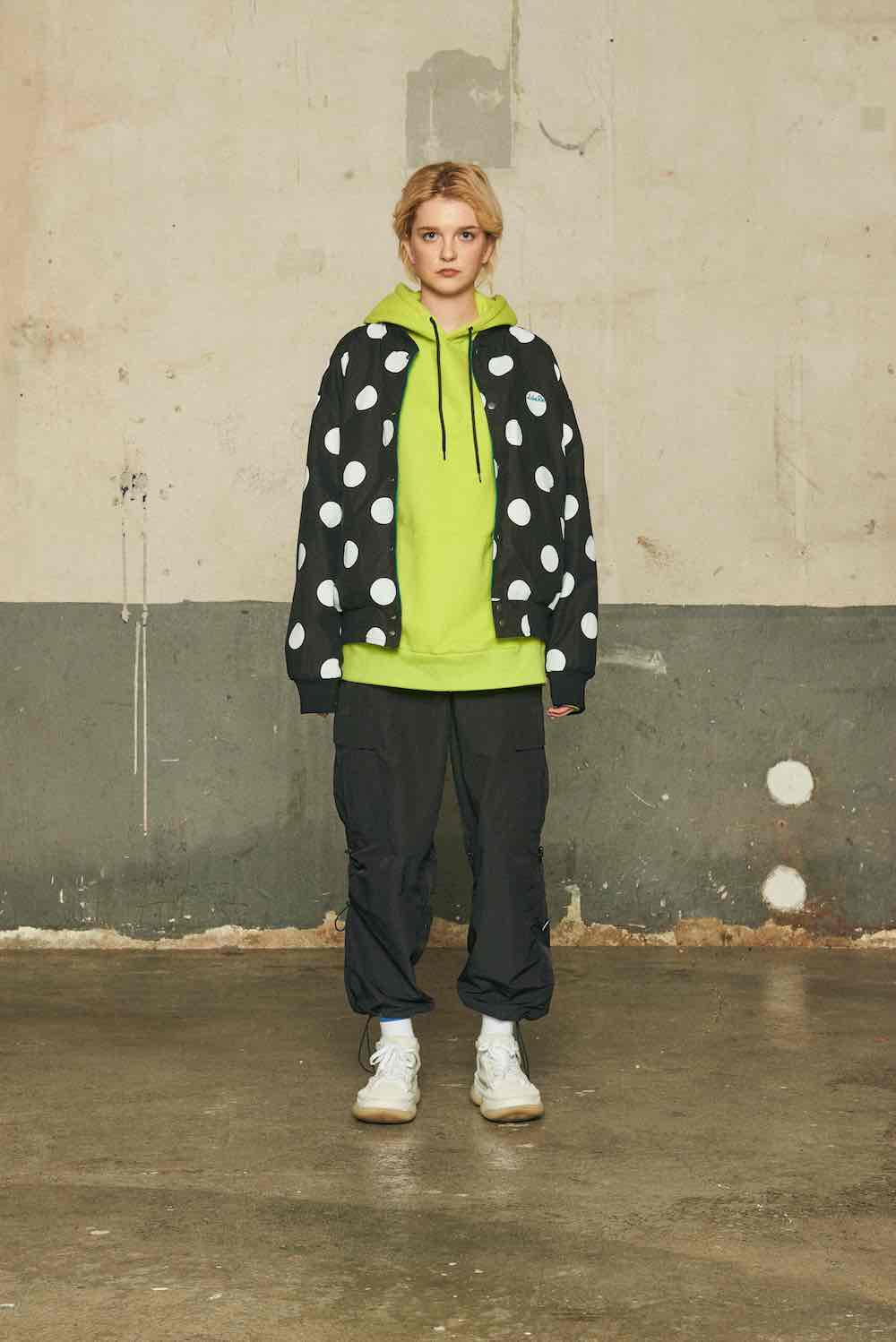LOGO REVERSIBLE JACKET/BLUE GREEN×BLACK