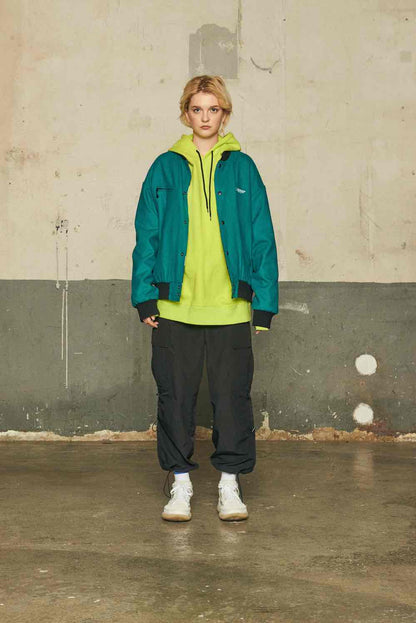 LOGO REVERSIBLE JACKET/BLUE GREEN×BLACK