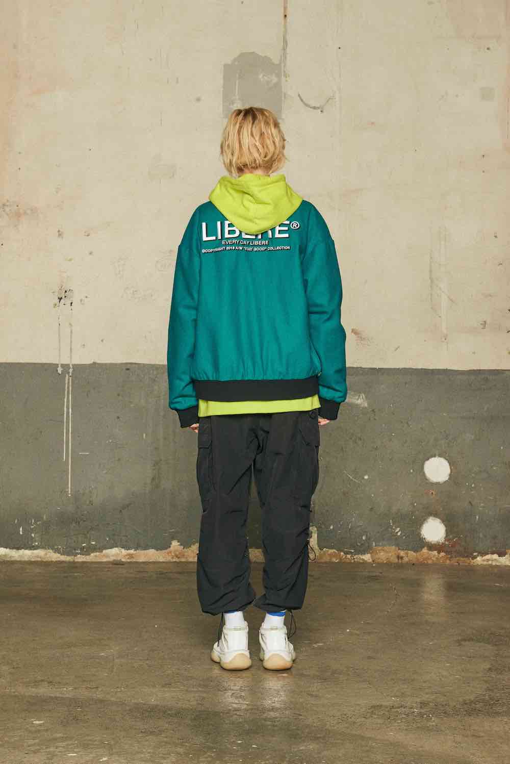 LOGO REVERSIBLE JACKET/BLUE GREEN×BLACK