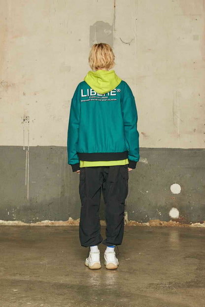 LOGO REVERSIBLE JACKET/BLUE GREEN×BLACK