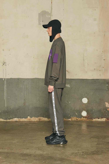 TAPE SWEAT PANTS/CHARCOAL