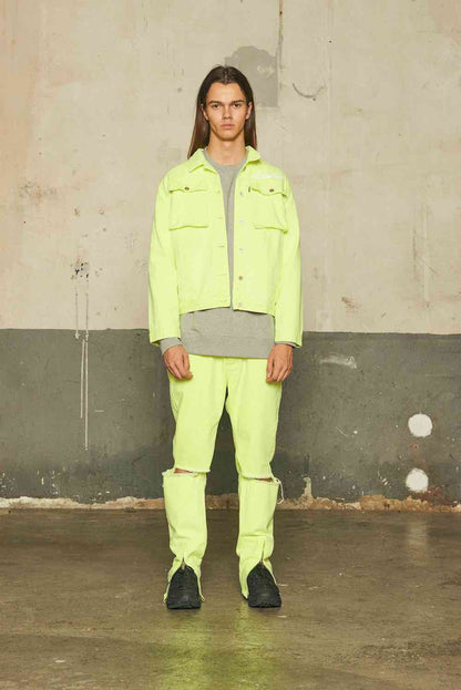 COLOR DENIM JACKET/LEMON