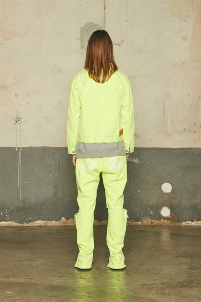 COLOR DENIM JACKET/LEMON