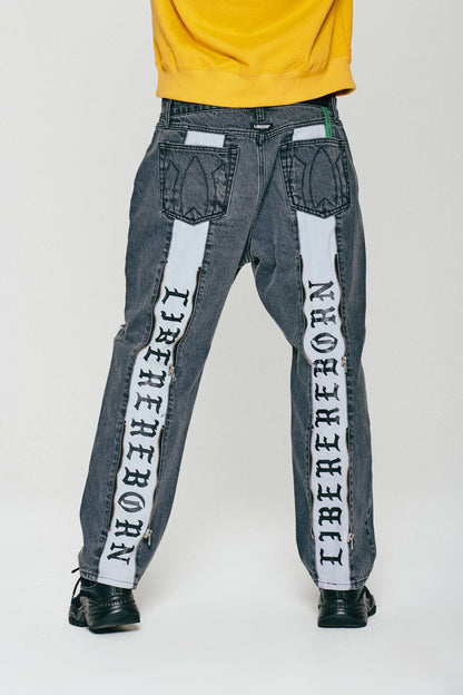 REBORN TWO FACE JEANS / BLACK